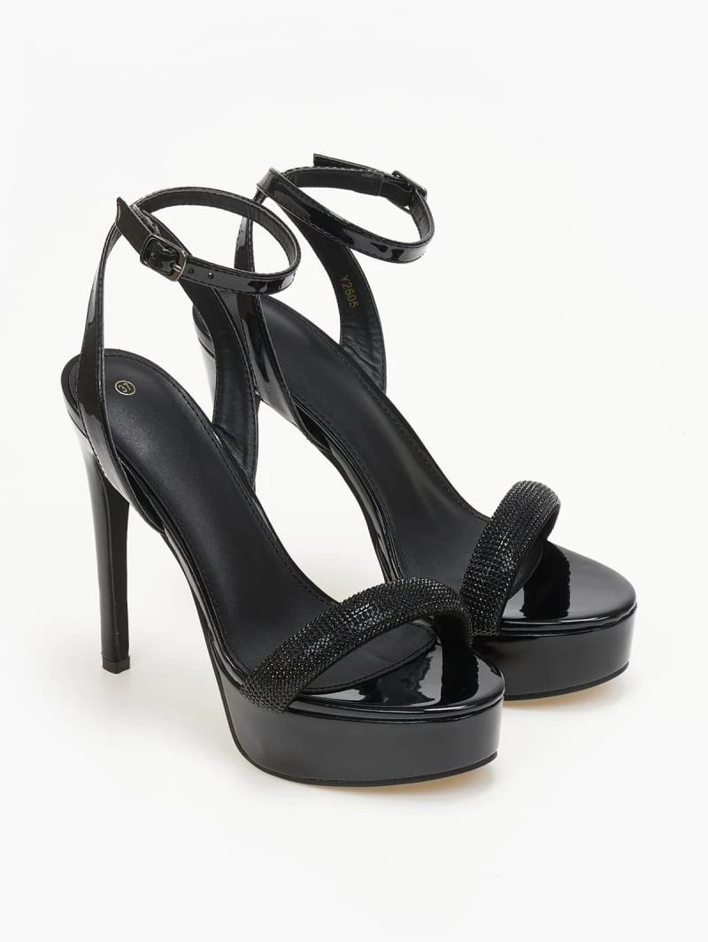 TFP Πέδιλα με στρας και μπαρέτα - Μαύρο 4 TFP Πέδιλα με στρας και μπαρέτα - Μαύρο - Image 4