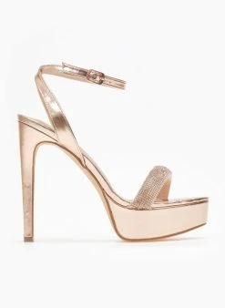 TFP Πέδιλα με στρας και μπαρέτα - Χαλκός