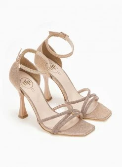 Πέδιλα με στρας Tfp - Χαλκός -The Fashion Project κατάστημα pedila me strass tfp 110896 jdbe