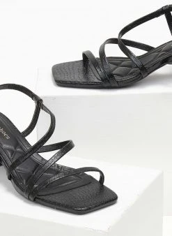 The Fashion Project Πέδιλα με χαμηλό τακούνι και Print - Μαύρο -The Fashion Project κατάστημα pedila me xamilo takouni kai print 111049 7e7s