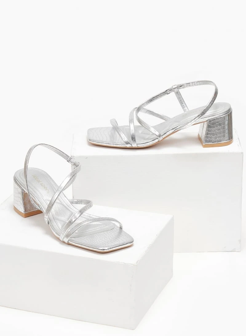 The Fashion Project Πέδιλα με χαμηλό τακούνι και Print - Ασημί 2 The Fashion Project Πέδιλα με χαμηλό τακούνι και Print - Ασημί - Image 2