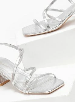 The Fashion Project Πέδιλα με χαμηλό τακούνι και Print - Ασημί 6 The Fashion Project Πέδιλα με χαμηλό τακούνι και Print - Ασημί -The Fashion Project κατάστημα pedila me xamilo takouni kai print 111051 96os