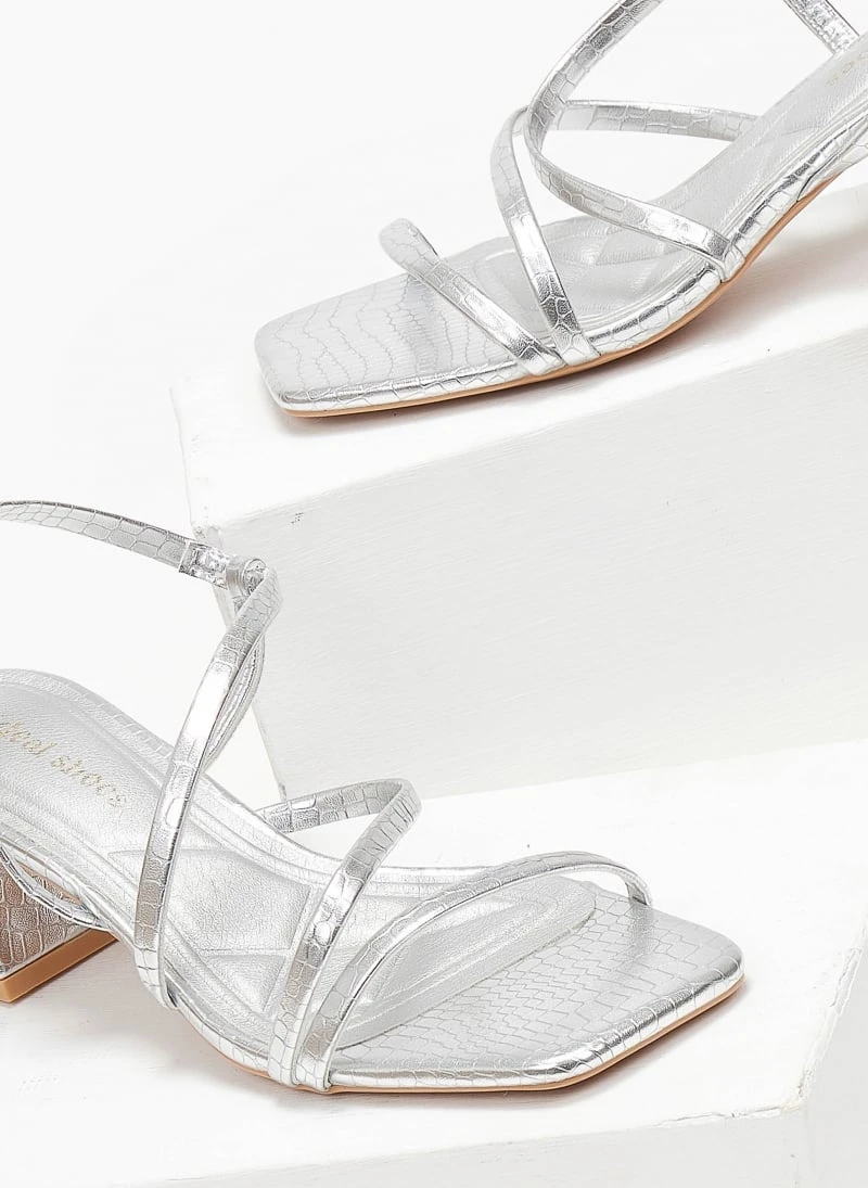 The Fashion Project Πέδιλα με χαμηλό τακούνι και Print - Ασημί 3 The Fashion Project Πέδιλα με χαμηλό τακούνι και Print - Ασημί - Image 3