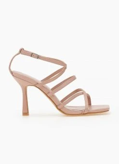 The Fashion Project Πέδιλα με μπαρέτα και χιαστί δέσιμο - Nude