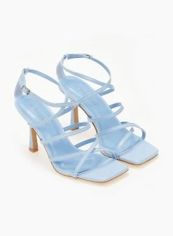 The Fashion Project Πέδιλα με μπαρέτα και χιαστί δέσιμο - Γαλάζιο -The Fashion Project κατάστημα pedila me xiasti desimo 103826 fnib