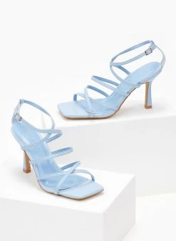 The Fashion Project Πέδιλα με μπαρέτα και χιαστί δέσιμο - Γαλάζιο -The Fashion Project κατάστημα pedila me xiasti desimo 103826 ikpu