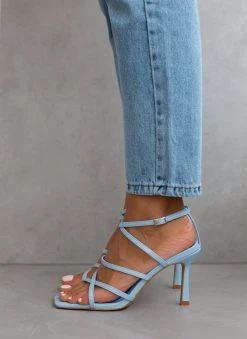 The Fashion Project Πέδιλα με μπαρέτα και χιαστί δέσιμο - Γαλάζιο