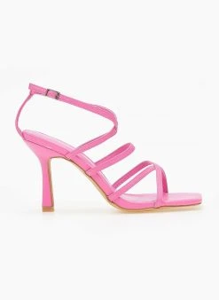 The Fashion Project Πέδιλα με μπαρέτα και χιαστί δέσιμο - Φούξια