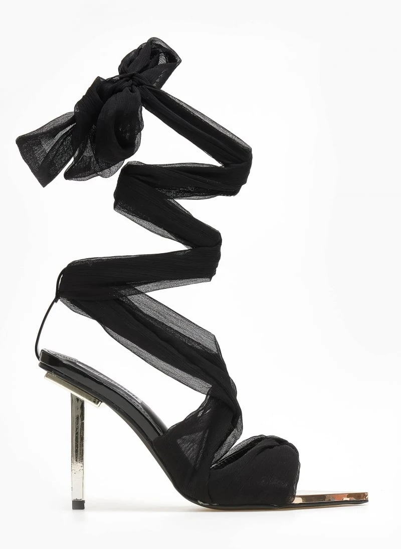 The Fashion Project Πέδιλα Lace Up - Μαύρο 1 The Fashion Project Πέδιλα Lace Up - Μαύρο