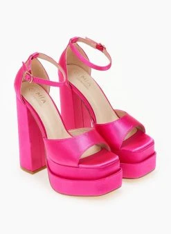 The Fashion Project Πέδιλα Platform με κλειστή φτέρνα - Φούξια -The Fashion Project κατάστημα pedila platform me kleisti fterna 103908 49yy