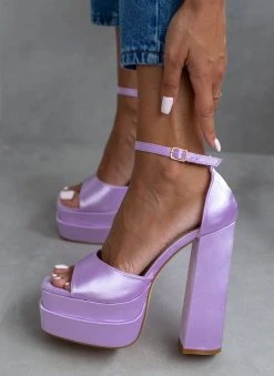The Fashion Project Πέδιλα Platform με κλειστή φτέρνα - Λιλά -The Fashion Project κατάστημα pedila platform me kleisti fterna 103909 ud18