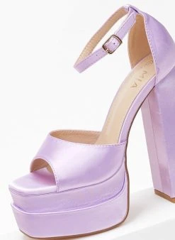 The Fashion Project Πέδιλα Platform με κλειστή φτέρνα - Λιλά -The Fashion Project κατάστημα pedila platform me kleisti fterna 103909 xyzk