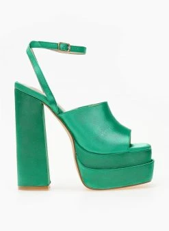 The Fashion Project Πέδιλα με φιάπα υφασμάτινα - Πράσινο