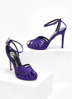 Πέδιλα με μπαρέτα υφασμάτινα ρετρό Tfp - Μωβ 11 Πέδιλα με μπαρέτα υφασμάτινα ρετρό Tfp - Μωβ -The Fashion Project κατάστημα pedila retro saten me mpareta tfp 108633 yski