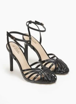 The Fashion Project Πέδιλα με μπαρέτα σε μεταλλικές αποχρώσεις - Μαύρο -The Fashion Project κατάστημα pedila retro se metallikes apoxrwseis 110712 kc87