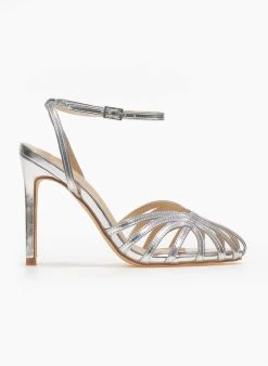 The Fashion Project Πέδιλα με μπαρέτα σε μεταλλικές αποχρώσεις - Ασημί