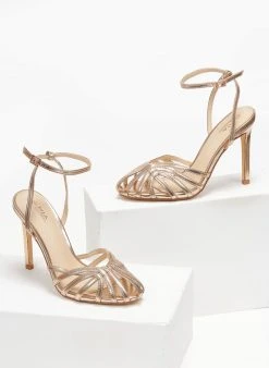 The Fashion Project Πέδιλα με μπαρέτα σε μεταλλικές αποχρώσεις - Χαλκός -The Fashion Project κατάστημα pedila retro se metallikes apoxrwseis 110715 yprn