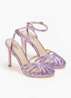 The Fashion Project Πέδιλα με μπαρέτα σε μεταλλικές αποχρώσεις - Μωβ -The Fashion Project κατάστημα pedila retro se metallikes apoxrwseis 110716 szbw