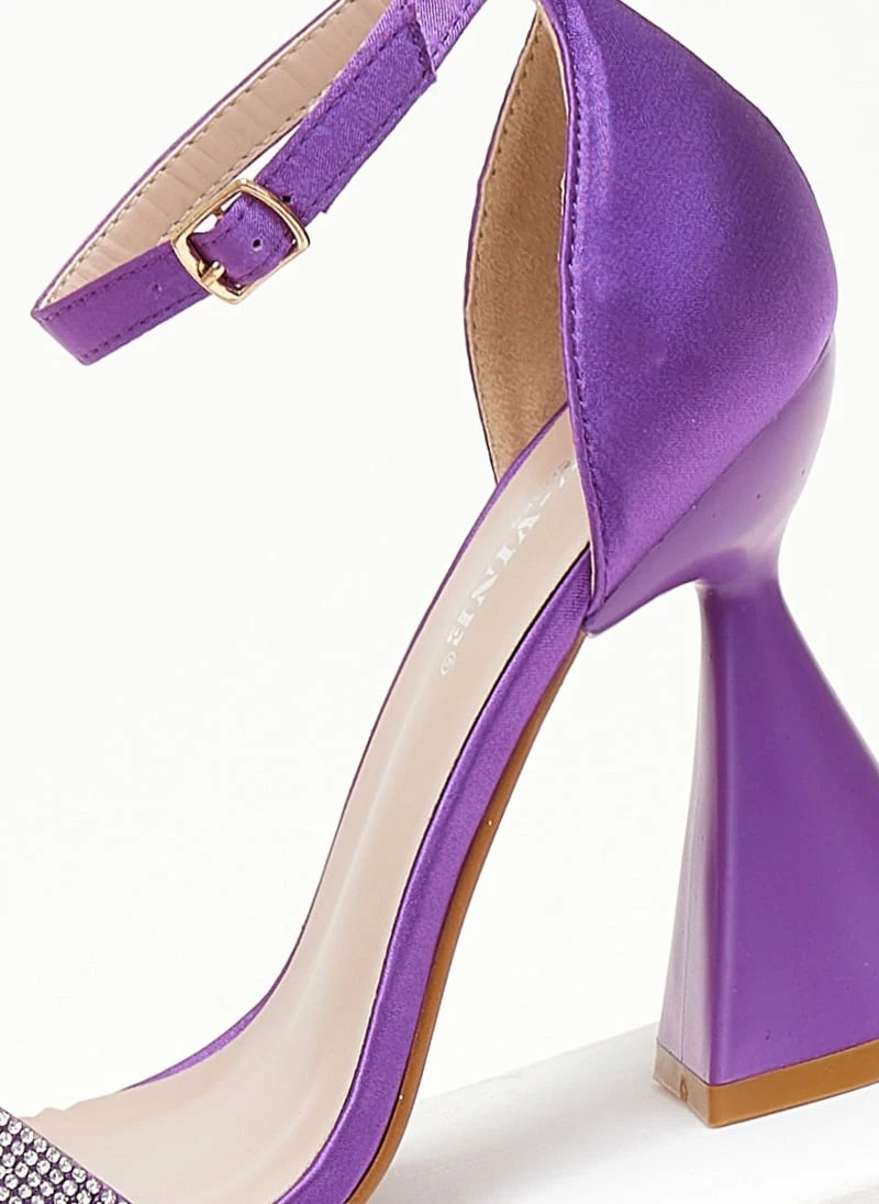 The Fashion Project Πέδιλα με μπαρέτα και στρας - Μωβ 5 The Fashion Project Πέδιλα με μπαρέτα και στρας - Μωβ - Image 5