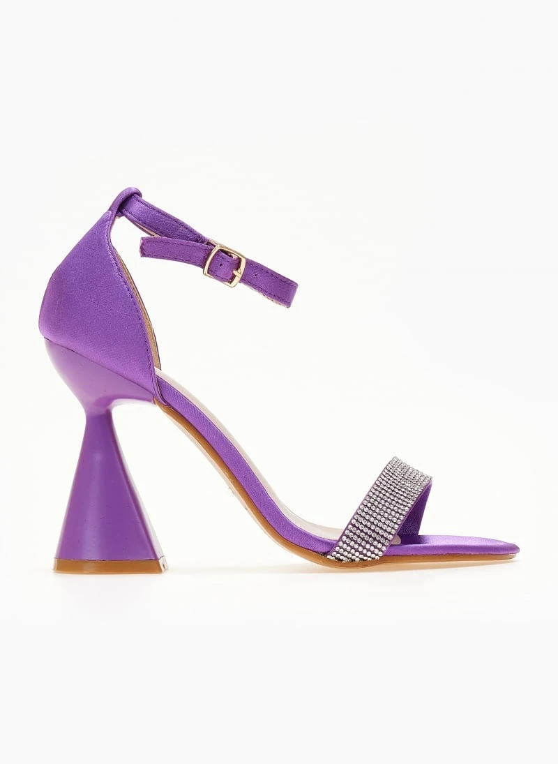 The Fashion Project Πέδιλα με μπαρέτα και στρας - Μωβ 2 The Fashion Project Πέδιλα με μπαρέτα και στρας - Μωβ - Image 2