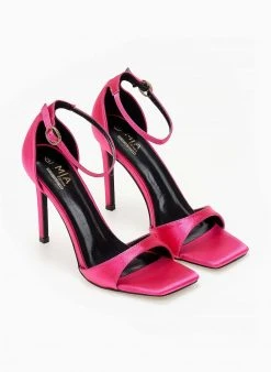 The Fashion Project Πέδιλα με μπαρέτα υφασμάτινα - Φούξια -The Fashion Project κατάστημα pedila saten me mpareta 103898 eleh