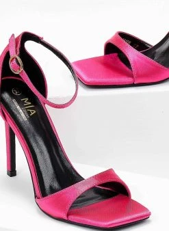 The Fashion Project Πέδιλα με μπαρέτα υφασμάτινα - Φούξια -The Fashion Project κατάστημα pedila saten me mpareta 103898 tgke