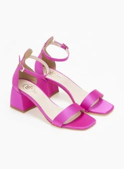 Πέδιλα με μπαρέτα σατέν Tfp - Φούξια -The Fashion Project κατάστημα pedila saten me mpareta tfp 110894 c3kk