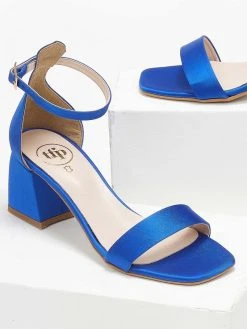 Πέδιλα με μπαρέτα σατέν Tfp - Μπλε σκούρο -The Fashion Project κατάστημα pedila saten me mpareta tfp 110932 11y9