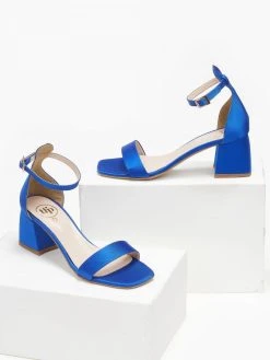 Πέδιλα με μπαρέτα σατέν Tfp - Μπλε σκούρο -The Fashion Project κατάστημα pedila saten me mpareta tfp 110932 m9in