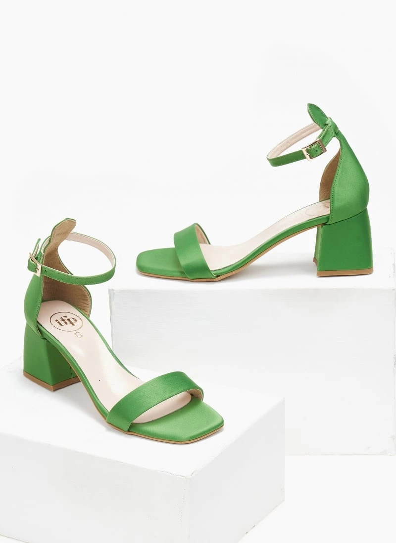 Πέδιλα με μπαρέτα σατέν Tfp - Πράσινο 2 Πέδιλα με μπαρέτα σατέν Tfp - Πράσινο - Image 2