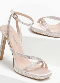 The Fashion Project Πέδιλα με στρας σατέν - Μπεζ 6 The Fashion Project Πέδιλα με στρας σατέν - Μπεζ -The Fashion Project κατάστημα pedila saten me strass 110866 jgfl