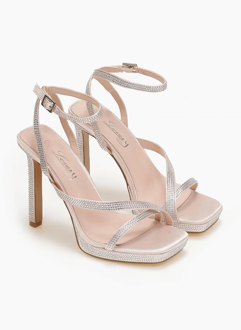 The Fashion Project Πέδιλα με στρας σατέν - Μπεζ 4 The Fashion Project Πέδιλα με στρας σατέν - Μπεζ - Image 4