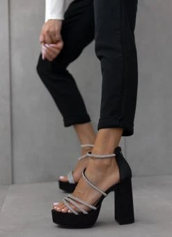 The Fashion Project Πέδιλα σατέν με Strass - Μαύρο 9 The Fashion Project Πέδιλα σατέν με Strass - Μαύρο -The Fashion Project κατάστημα pedila saten me strass 111473 foa3