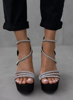 The Fashion Project Πέδιλα σατέν με Strass - Μαύρο 6 The Fashion Project Πέδιλα σατέν με Strass - Μαύρο -The Fashion Project κατάστημα pedila saten me strass 111473 uwer