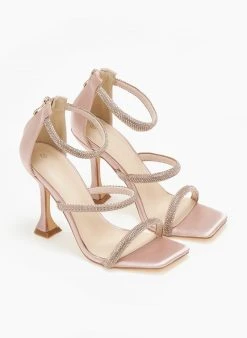 The Fashion Project Πέδιλα με στρας και φερμουάρ σατέν - Σομόν 7 The Fashion Project Πέδιλα με στρας και φερμουάρ σατέν - Σομόν -The Fashion Project κατάστημα pedila saten me strass kai fermouar 110749 mk6c