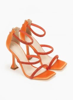 The Fashion Project Πέδιλα με στρας και φερμουάρ σατέν - Πορτοκαλί 7 The Fashion Project Πέδιλα με στρας και φερμουάρ σατέν - Πορτοκαλί -The Fashion Project κατάστημα pedila saten me strass kai fermouar 110750 fczh