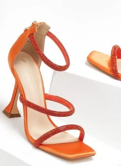 The Fashion Project Πέδιλα με στρας και φερμουάρ σατέν - Πορτοκαλί 6 The Fashion Project Πέδιλα με στρας και φερμουάρ σατέν - Πορτοκαλί -The Fashion Project κατάστημα pedila saten me strass kai fermouar 110750 vxb3