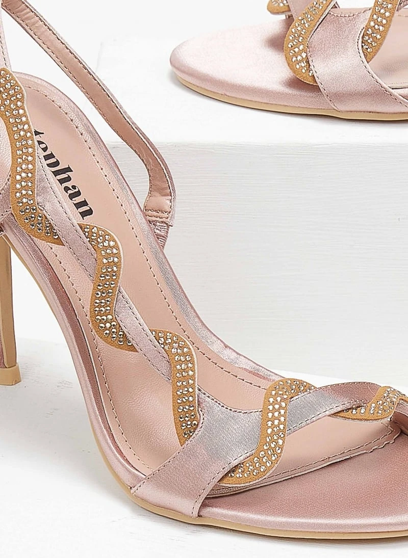 The Fashion Project Πέδιλα με στρας λουράκι σατέν - Χαλκός 3 The Fashion Project Πέδιλα με στρας λουράκι σατέν - Χαλκός - Image 3