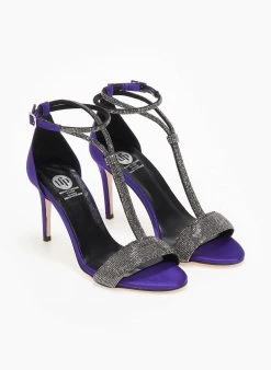 Πέδιλα με μπαρέτα και στρας Tfp - Μωβ 11 Πέδιλα με μπαρέτα και στρας Tfp - Μωβ -The Fashion Project κατάστημα pedila saten me strass tfp 108981 mjtl