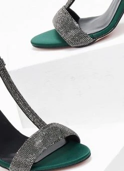 Πέδιλα με μπαρέτα και στρας Tfp - Κυπαρισσί 10 Πέδιλα με μπαρέτα και στρας Tfp - Κυπαρισσί -The Fashion Project κατάστημα pedila saten me strass tfp 109290 40n3