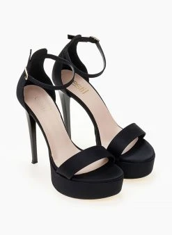 Estil Πέδιλα με μπαρέτα υφασμάτινα Tfp - Μαύρο -The Fashion Project κατάστημα pedila saten tfp me kleisti fterna 104192 k13g