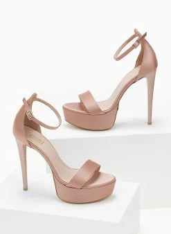 Estil Πέδιλα με μπαρέτα υφασμάτινα Tfp - Nude -The Fashion Project κατάστημα pedila saten tfp me kleisti fterna 104193 6uzj