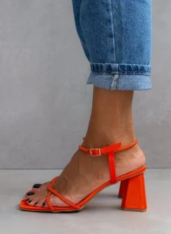 Πέδιλα με στρας σατέν Tfp - Πορτοκαλί