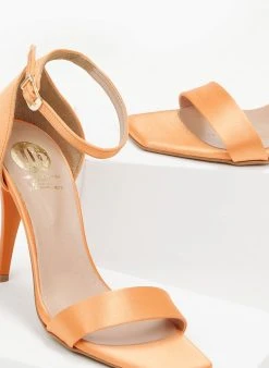 Πέδιλα με μπαρέτα υφασμάτινα Tfp - Πορτοκαλί -The Fashion Project κατάστημα pedila saten tfp me mpareta 100379 ihes