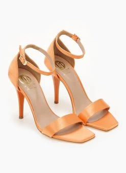 Πέδιλα με μπαρέτα υφασμάτινα Tfp - Πορτοκαλί -The Fashion Project κατάστημα pedila saten tfp me mpareta 100379 kncx