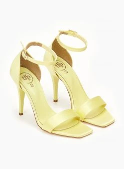 Πέδιλα με μπαρέτα υφασμάτινα Tfp - Κίτρινο -The Fashion Project κατάστημα pedila saten tfp me mpareta 100448 1mkz