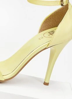 Πέδιλα με μπαρέτα υφασμάτινα Tfp - Κίτρινο -The Fashion Project κατάστημα pedila saten tfp me mpareta 100448 iumd