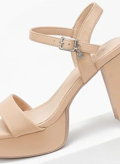 Xti Footwear Πέδιλα με φιάπα σε καρέ γραμμή Xti 140844 - Μπεζ -The Fashion Project κατάστημα pedila se kare grammi me mpareta xti 140844 110287 o1t7