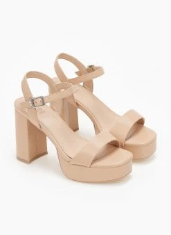 Xti Footwear Πέδιλα με φιάπα σε καρέ γραμμή Xti 140844 - Μπεζ -The Fashion Project κατάστημα pedila se kare grammi me mpareta xti 140844 110287 o46h