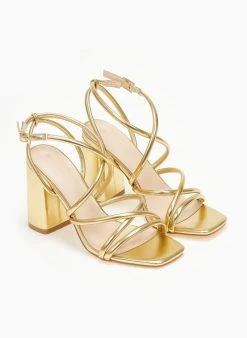 The Fashion Project Πέδιλα σε μεταλλικά χρώματα - Χρυσό -The Fashion Project κατάστημα pedila se metallika xrwmata 110595 pmin
